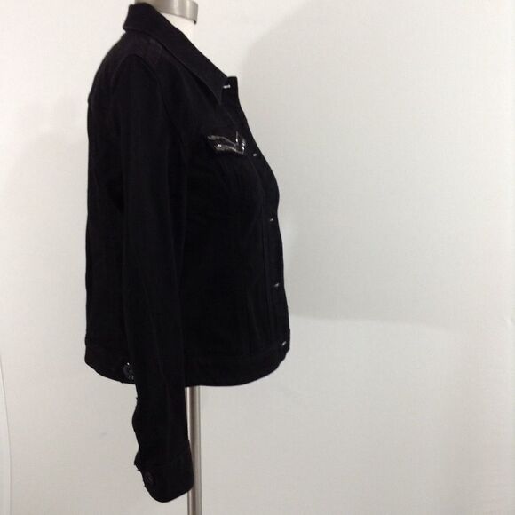 Chico’s Black Jean Jacket Size Small - Picture 5 of 7